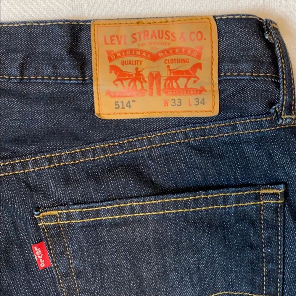 NWOT Levi’s 514 straight leg dark wash 33x34